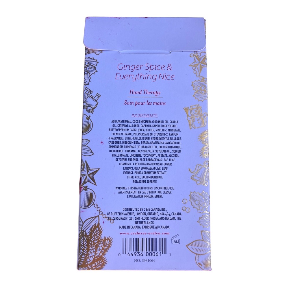 Crabtree & Evelyn Ginger Spice Hand Therapy Cream 3.5 oz New‎ in Box - Picture 6 of 7